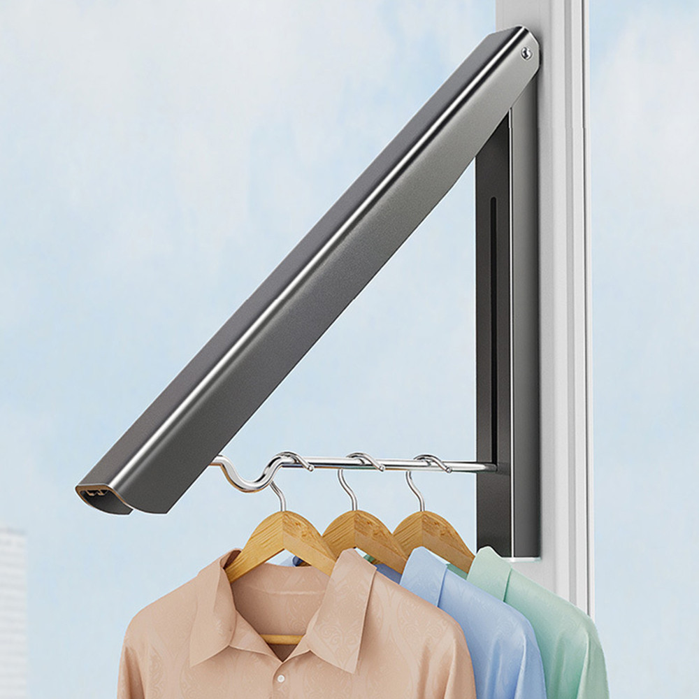 Invisible window clothes drying rack for balcony household bay window ...