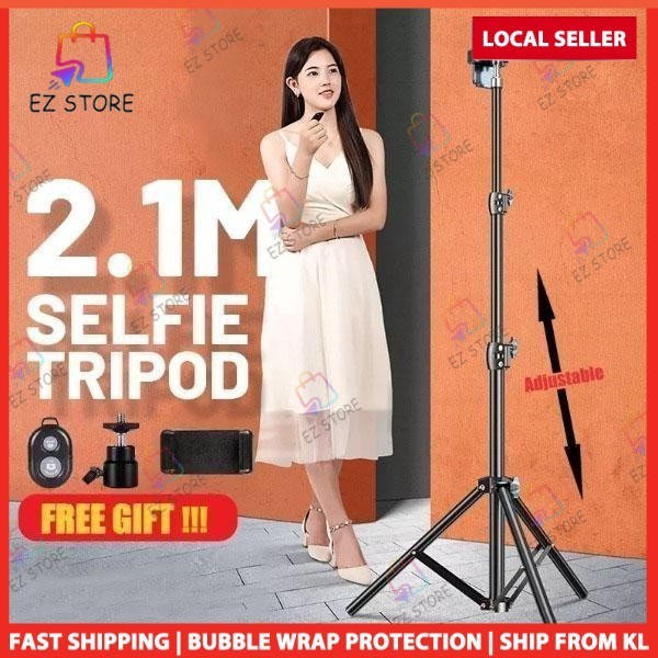 Mobile Phone Live Stand Portable 210cm Tripod Adjustable Stand Live ...
