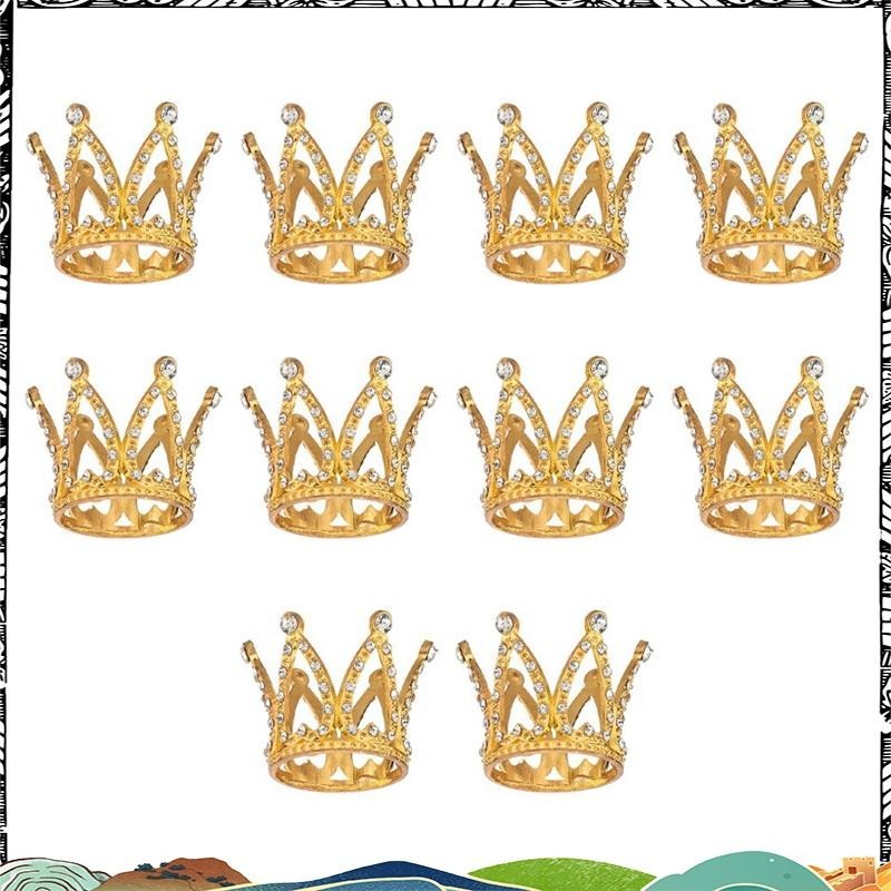 10 Pcs Gold Cake Topper Tiny Baby Small Rhinestone Crown Gold Mini ...