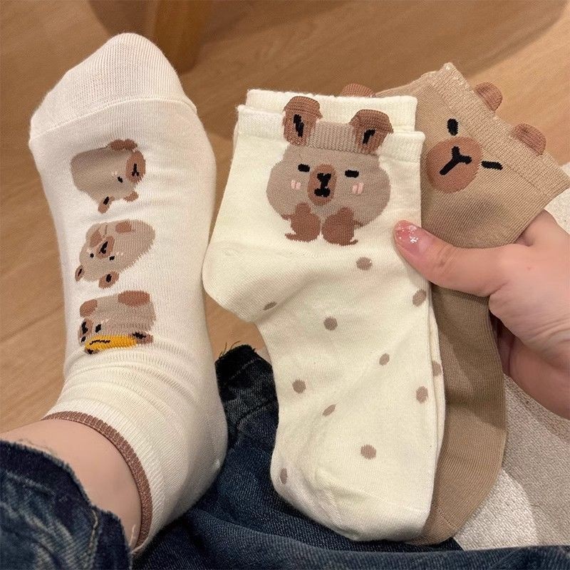 Korean Capybara Socks Women Cute Cartoon Fashion Short Socks Spring ...