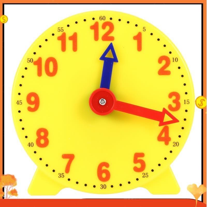 4 Inch Student Learning Clock Time Model Teacher Gear Clock 12/24 Hour ...