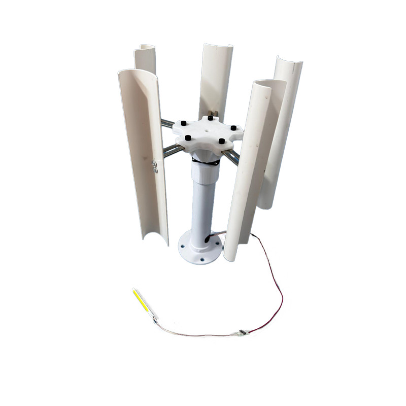 Vertical axis five-leaf wind turbine model, three-phase permanent ...