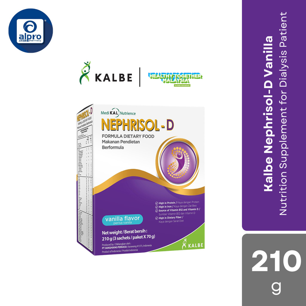 Kalbe Nephrisol-D Vanilla (3 Sachets x 70g/210g) | Shopee Malaysia