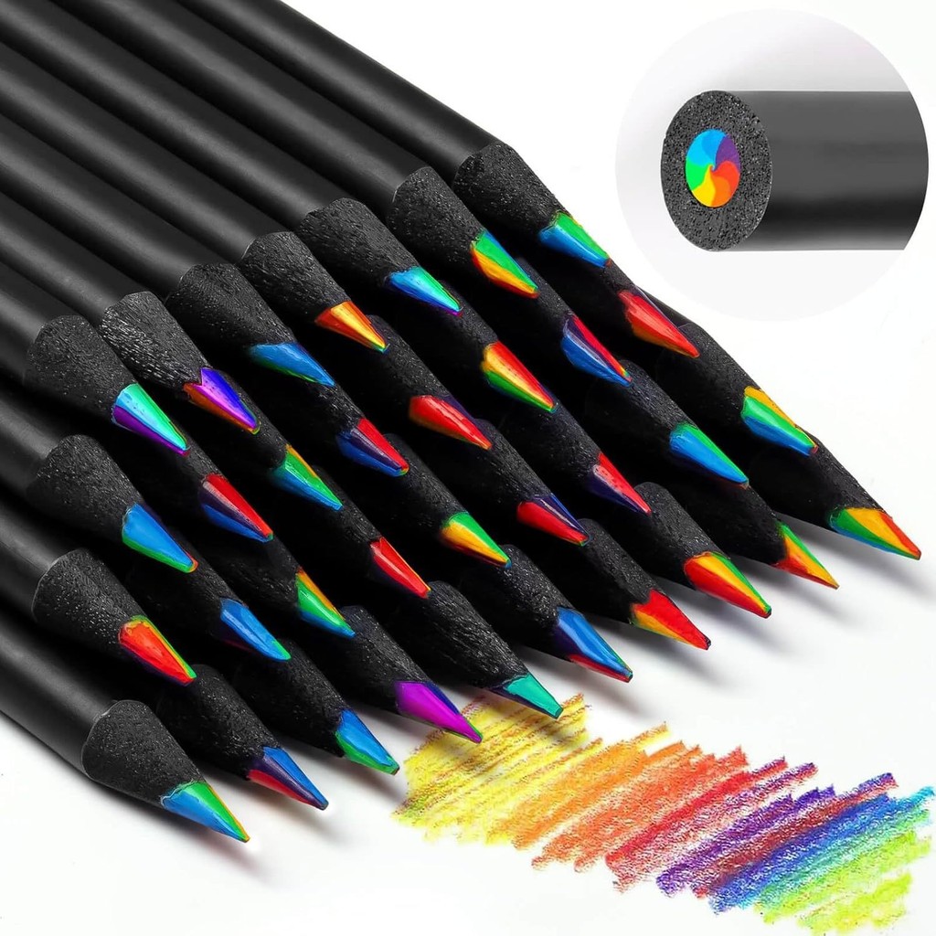 7-Color Rainbow Pencils Multi-Color Art Creation Gradient Pencils for ...