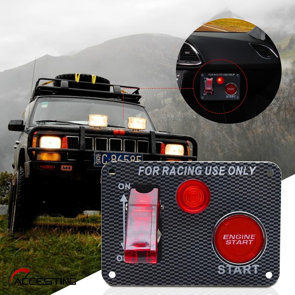 12V Ignition Switch Panel, Racing Ignition Switch with Push Button ...