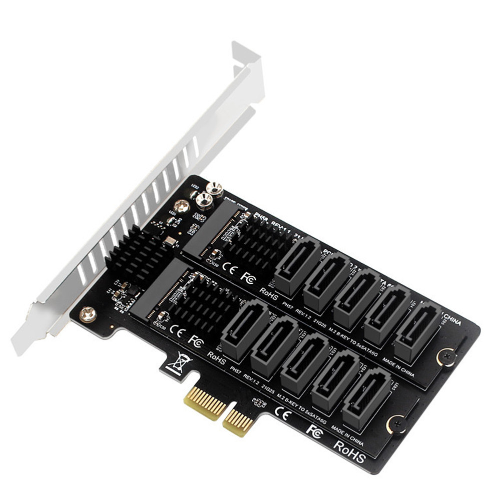 keepdreaming M.2 SATA To PCIE Dual-Disk Array Card Double Disc M2 SATA ...
