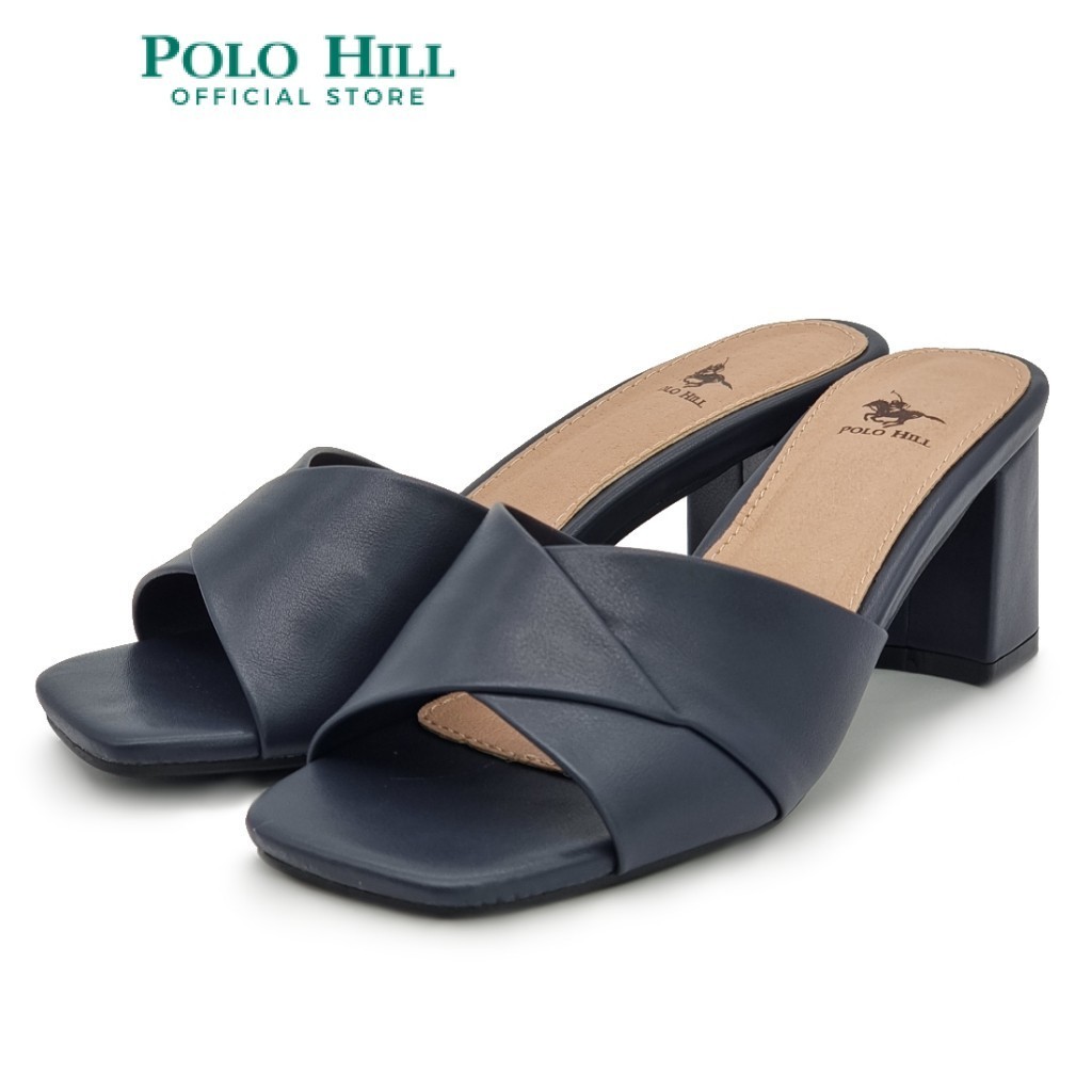 POLO HILL Ladies Square Open Toe Cross Band Slide Heels PLSH-LS5160 ...