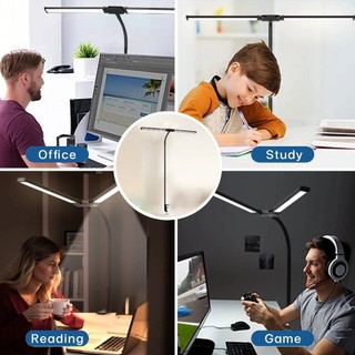 Dimmable Table Lamp Double Desk Lamp Study Lamps 3 Colors Adjustable ...