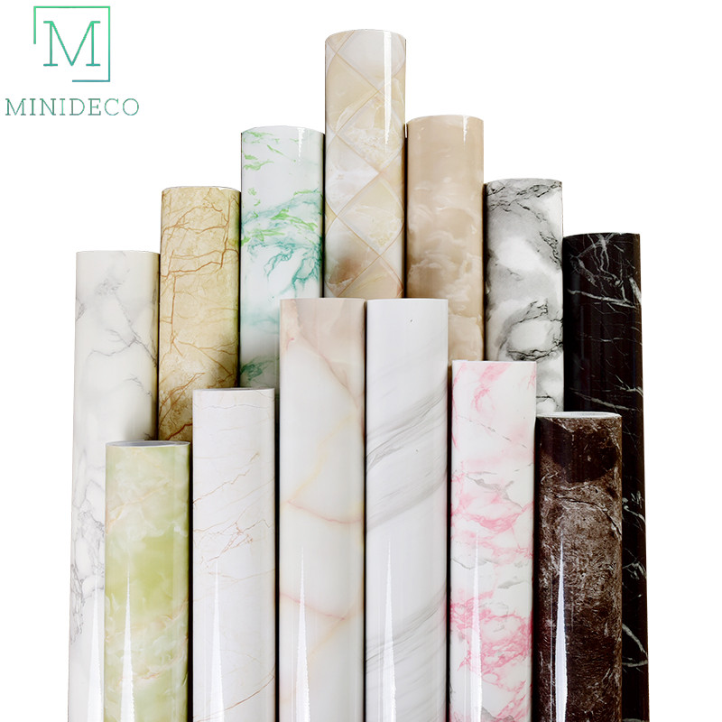 (60cm x 5 meter) DIY Marble Wallpaper Cabinet Wallpaper Furniture Film ...