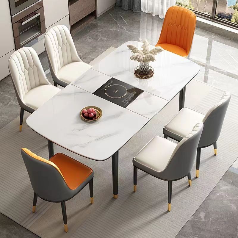 【Can Extend 30CM】1.2m/1.5mExtendable Dining Table Chair Set Induction ...