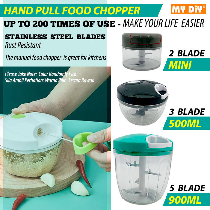 MYDIYHOMEDEPOT - KITCHEN TOOL MANUAL HAND PULL FOOD CHOPPER CUTTER MINI ...