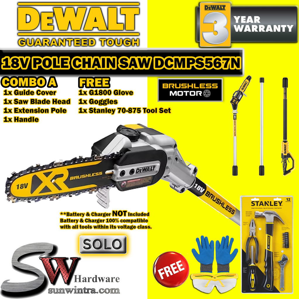 DEWALT 18V 20V Brushless Pole Saw Pole Chainsaw BARE TOOLS or Battery Charger Set DCMPS567N DCMPS 567N DCMPS 567 N Shopee Malaysia