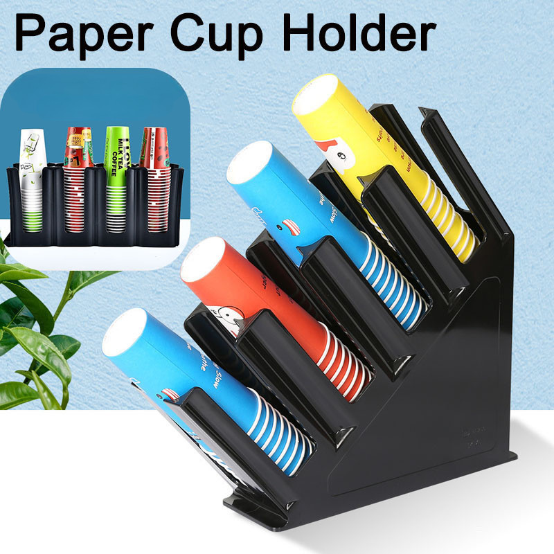 4 Compartments Plastic Cup Holder Full Size Counter Top Organizer Cup ...