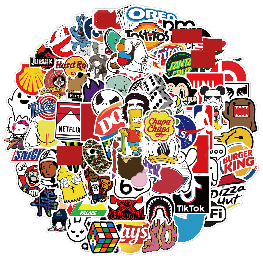 101Pcs/Set Mixed Cool Fashion Graffiti Waterproof Stickers DIY Fashion ...