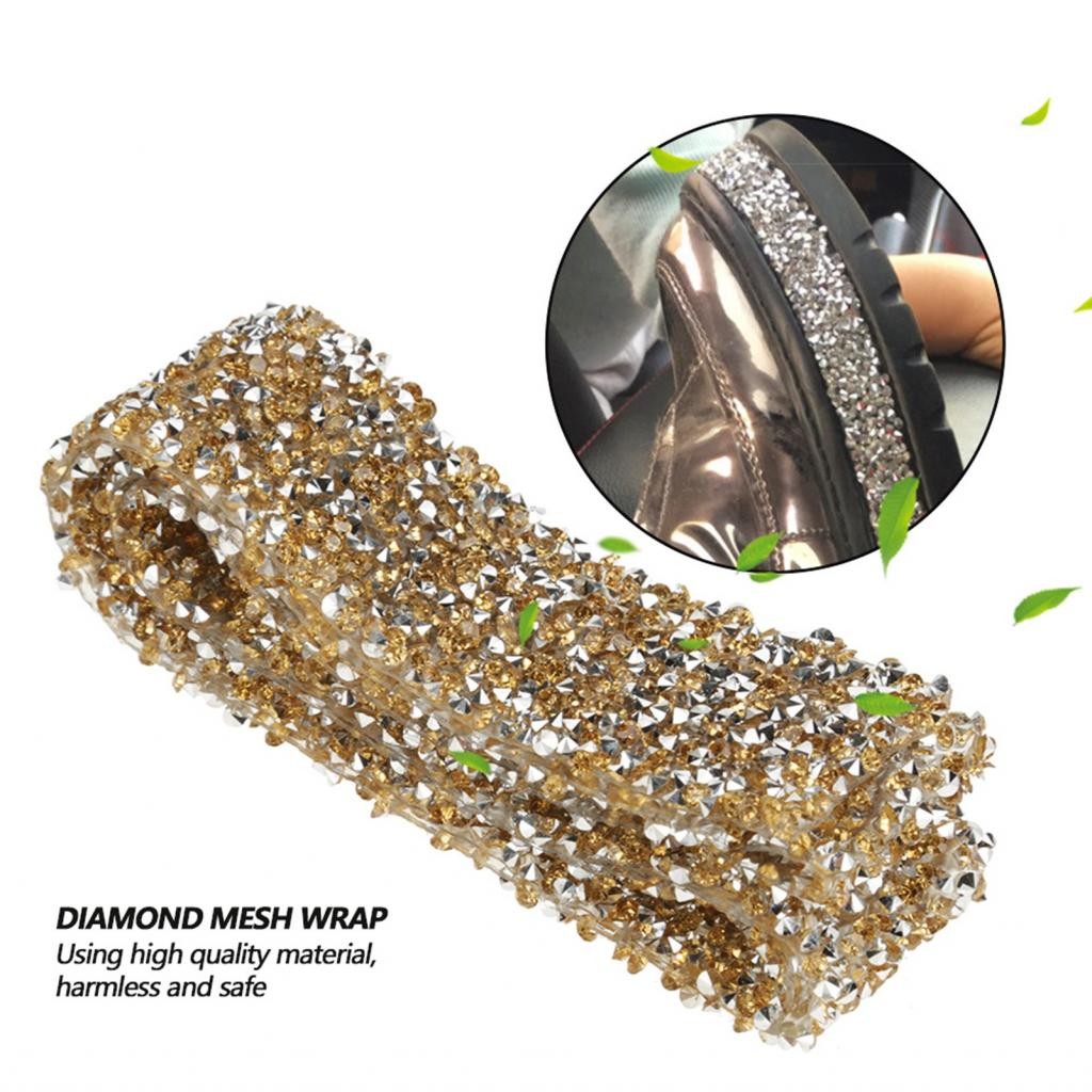 Hanhan1 Rhinestone Mesh Ribbon Wrap Roll Sparkle Crystal Wedding ...