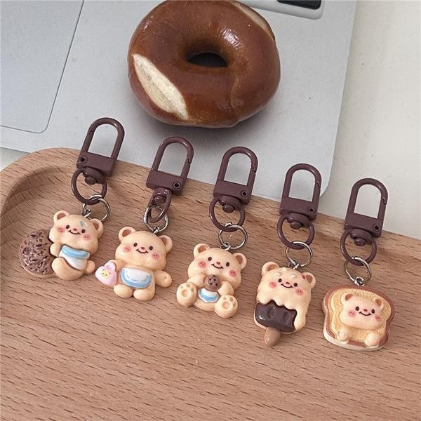 卡通钥匙扣Cartoon keychain【2369人收藏】可爱曲奇巧克力小熊钥匙扣卡通食玩包包挂件学生情侣闺蜜礼物配饰amj20265 ...
