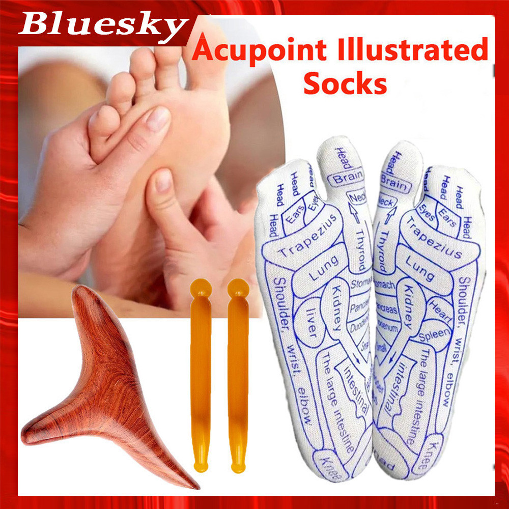 【READY STOCK】Acupoint Illustrated Socks With Touchdown Stick ...