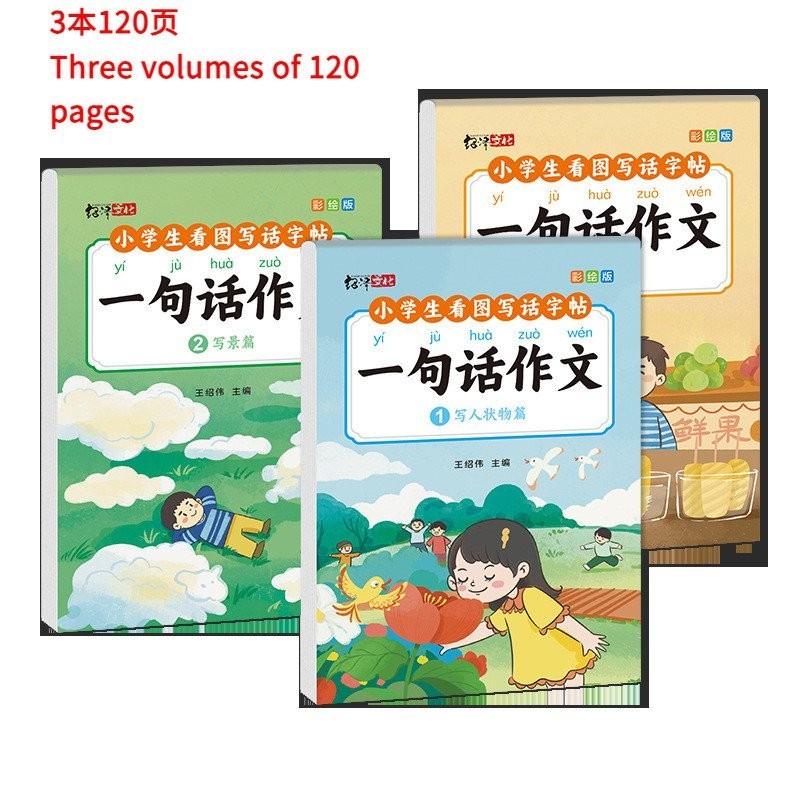【Ready Stock】3 Books 120 Pages Primary School Students Chinese Writing ...
