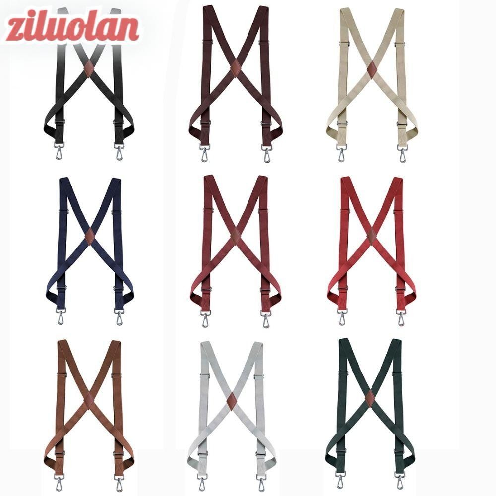 ZILUOLAN Elastic Braces, X Shape 2 Hooks Braces Suspenders, Retro ...