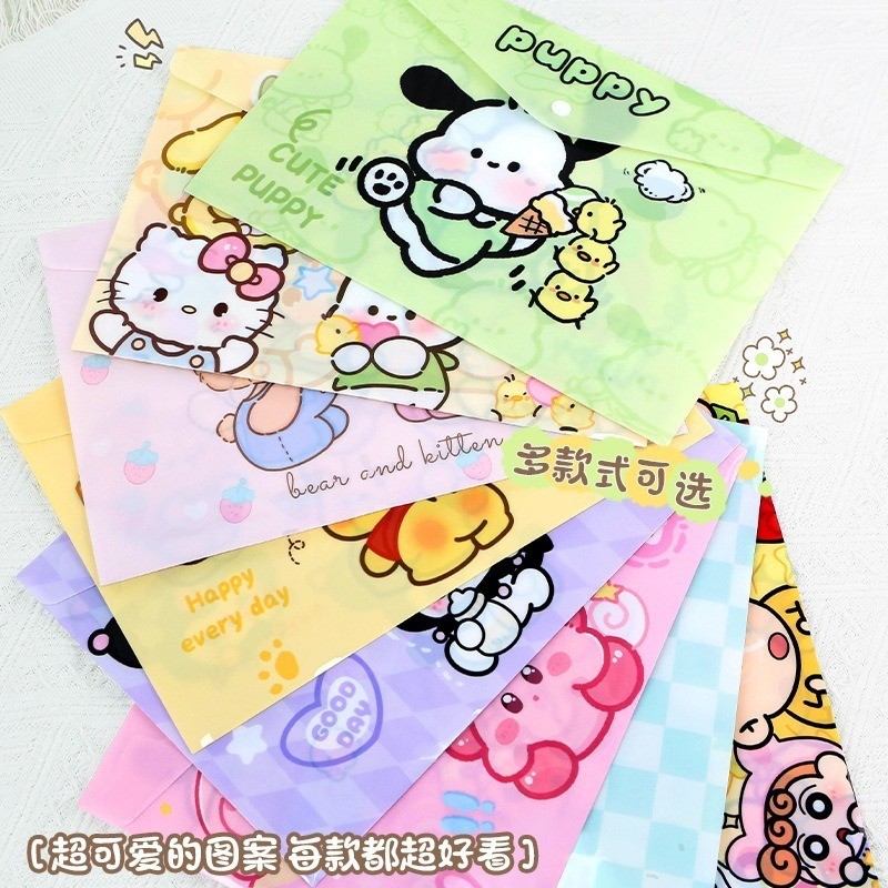 Kawaii Sanrio PVC Water Proof File Bag Mymelody Kuromi Cinnamoroll Cute ...