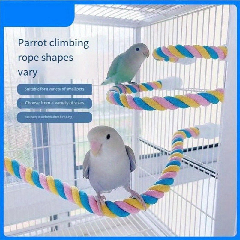 Fresh Look at Lalang2 My Parrot Climbing Cotton Rope Bird Toy U Shaped