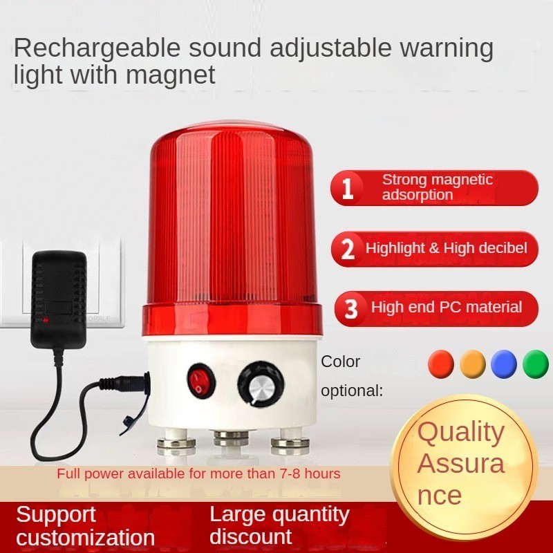 LED Rotary strobe Rechargeable magnetic adjustable sound warning light ...