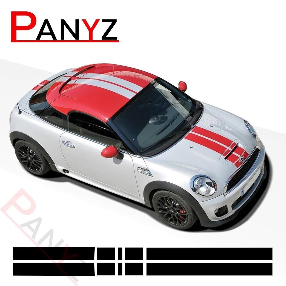 Car Hood Bonnet Stripes Sticker Engine Cover Roof Trunk Decal For MINI ...