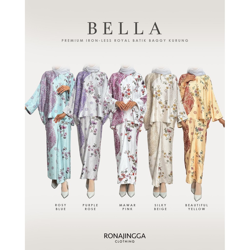 BELLA Premium Iron-less Royal Jacquard Batik Baggy Kurung | Shopee Malaysia