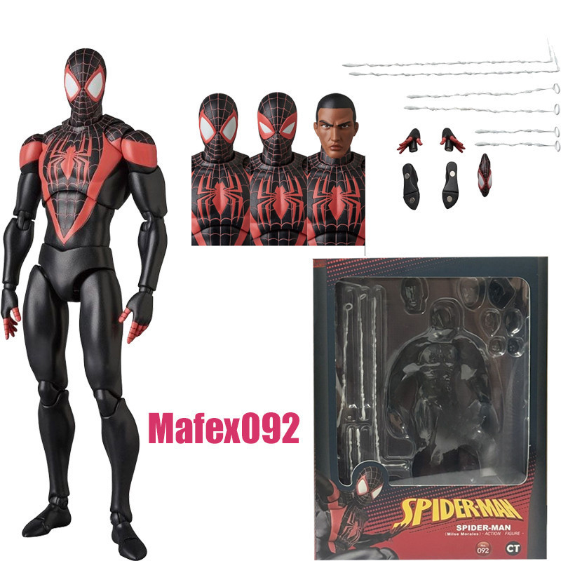 CT Toys Mafex Spider Man Action Figure SHF Miles Morales CT Toys  Mafex147 Symbiote Spiderman Noir