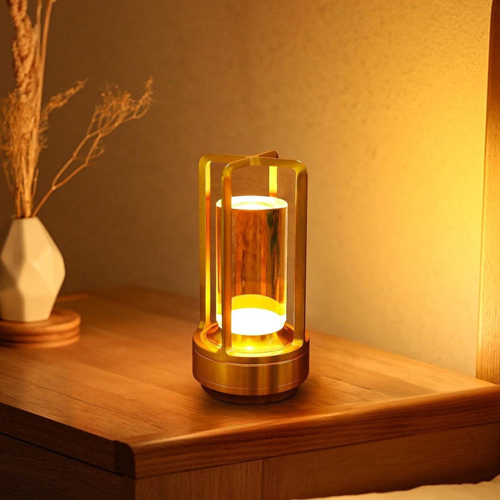 Portable LED Cordless Table Lamp Retro Bar Metal Desk Lamps Restaurant ...