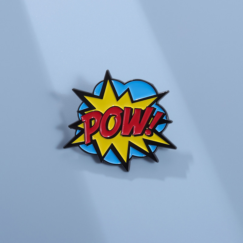 Funny Blast Pow Enamel Pins Brooches Cartoon Fun Comics Brooch Badges ...