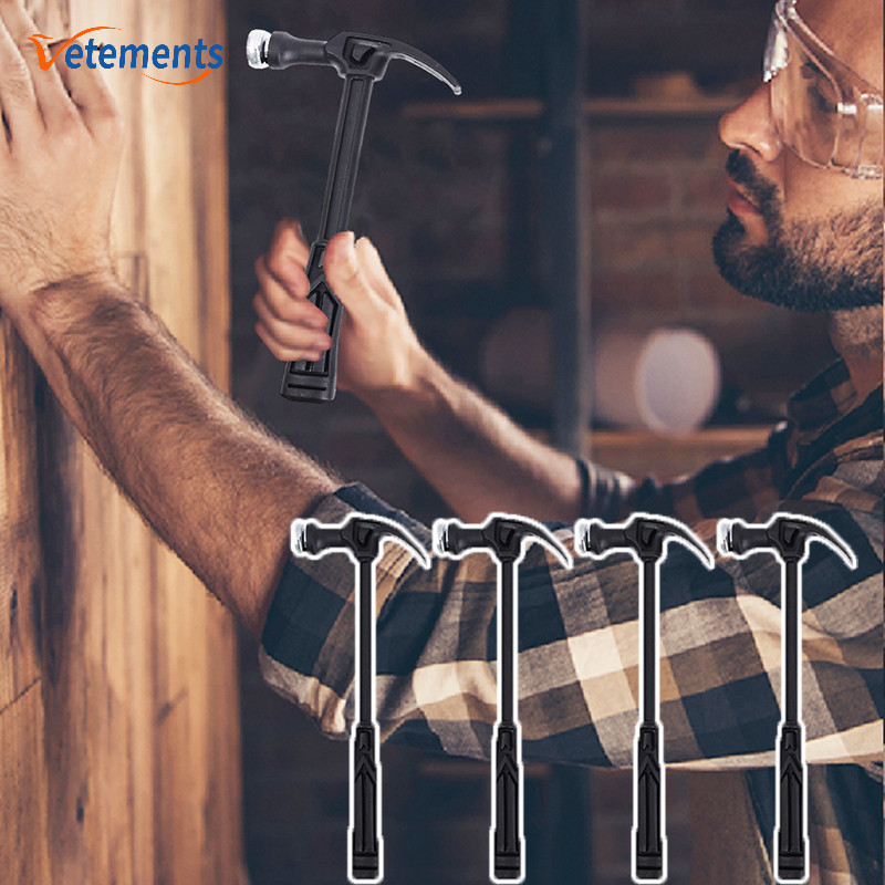 5 Pcs/ Set Convenient Wall Nails Fixed Hammer with Plastic Long Handle