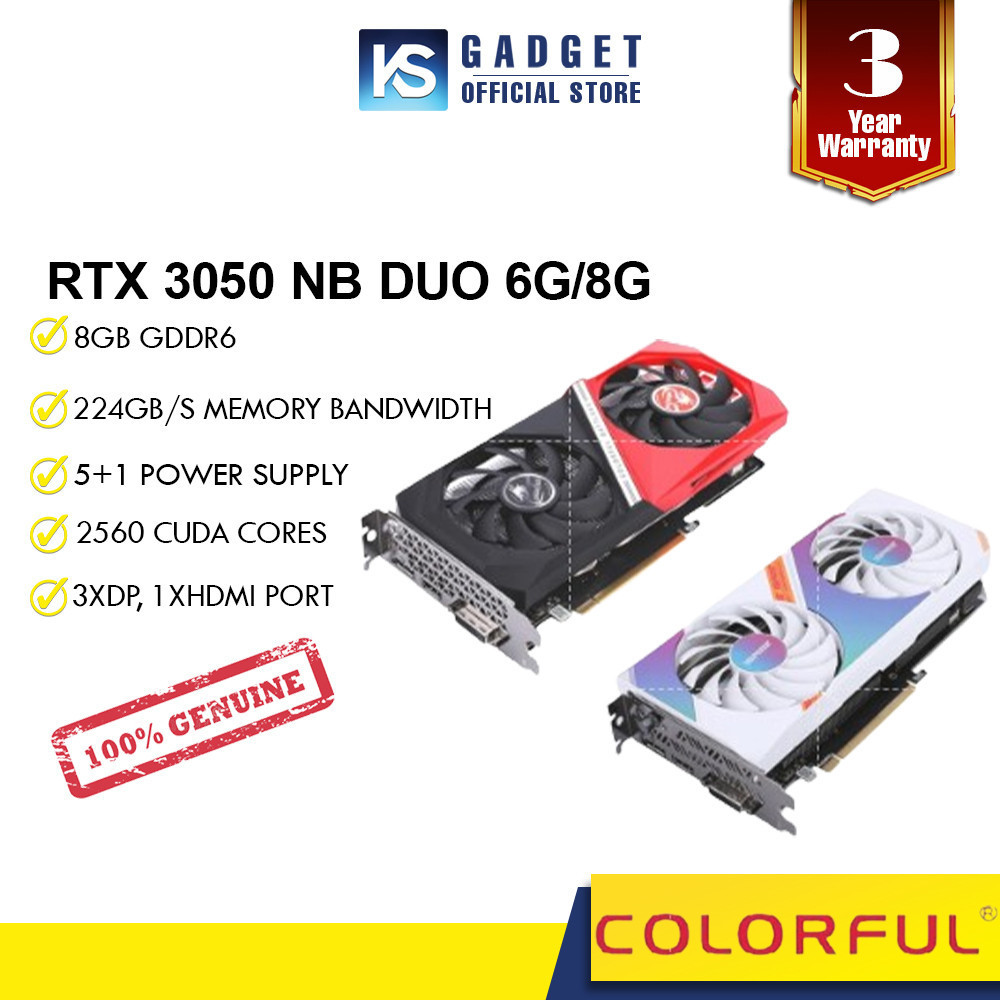 Colorful RTX 3050 NB DUO 6G/8G | ULTRA W DUO OC 8G GDDR6 Graphic Card ...
