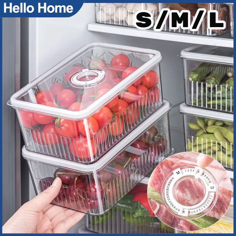Refrigerator Organizer Transparent Crisper Box Large Capacity Stackable ...