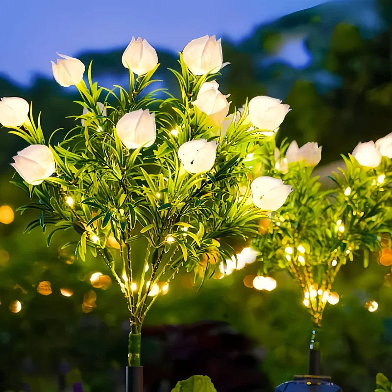 Raya Solar Garden Light Artificial Tree Flower Led Gardenia Lampu Solar ...