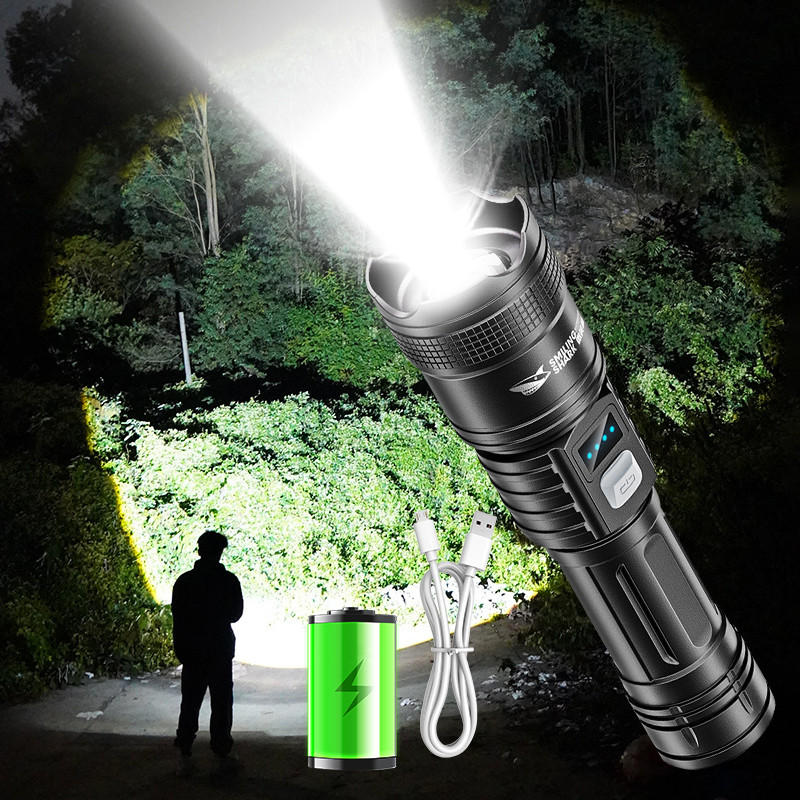New Flashlight Super Brightness Three-speed Adjustable Rechargeable ...