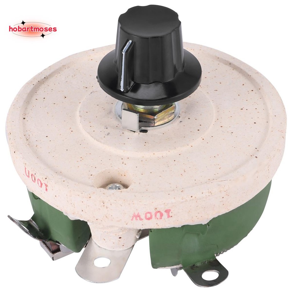 100W 100 Ohm Ceramic Wirewound Potentiometer Rotary Resistor Rheostat ...