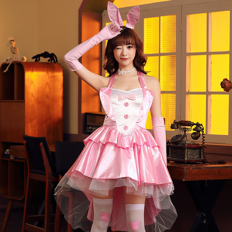 Lady Bunny Girl Rabbit Costume Classic Magician Tuxedo Nightclub Outfit Cosplay Fancy Party