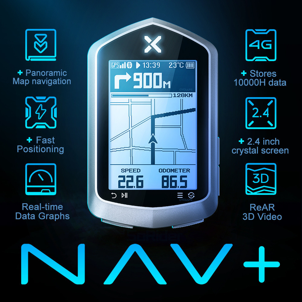 XOSS NAV+ NAV Plus GPS Bike Computer Cycling Map Route Navigation ...