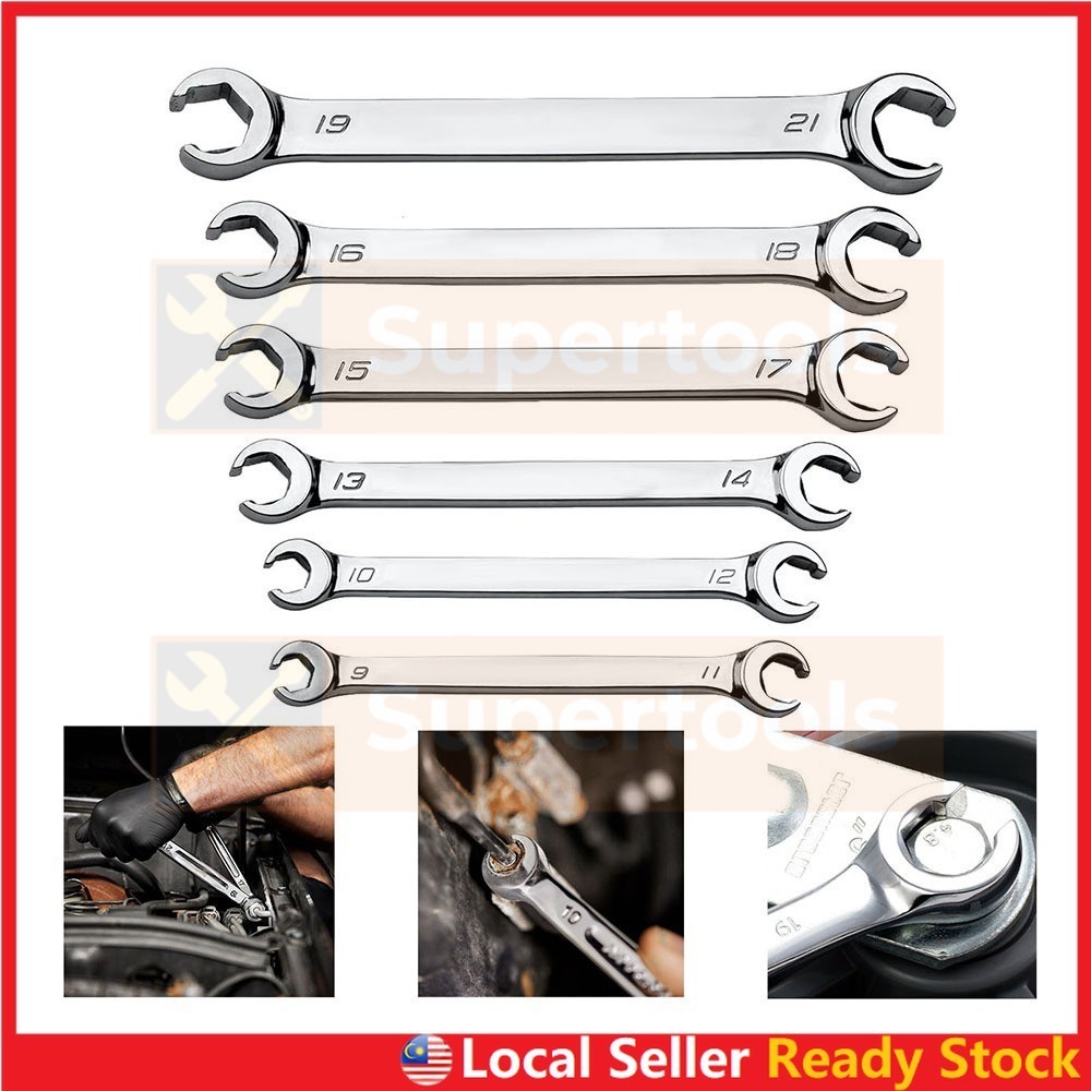BOLTWORK Spanner Set 11 Pc 6 to 14, 17, 19mm Forged Metric CRV Steel