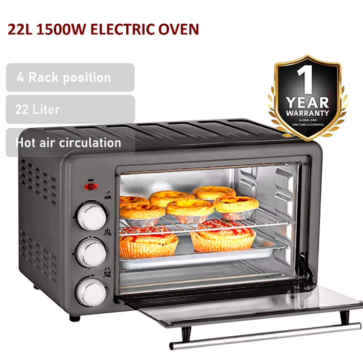 Electric Oven 22L Convection Hot Air Fryer Toaster Timer Oil Free ...