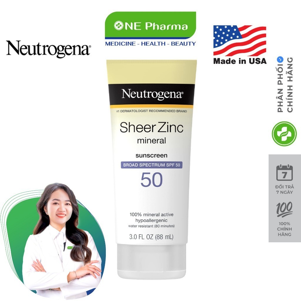 Neutrogena Sheer Zinc Mineral Sunscreen SPF50 Sunscreen 59ml | Shopee ...