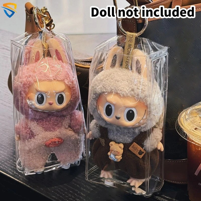Doll Raincoat PVC Transparent Bag Highdefinition Dustproof Case Labubu