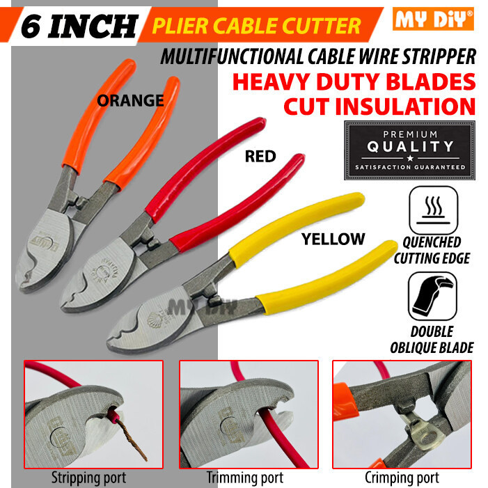 Electro-Store4U 6 Inch Coax Cable Cutter & Stripper – Double Blades For RG59/RG6