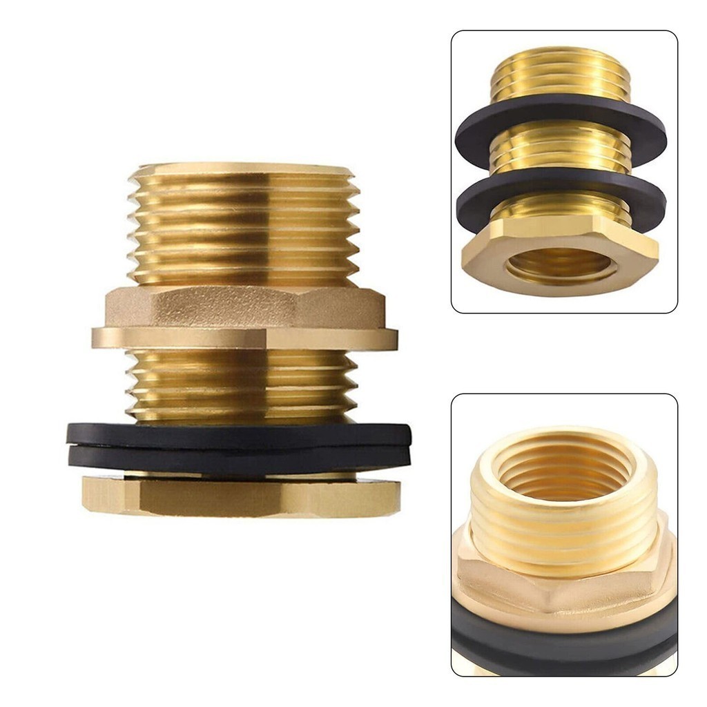 [Super] 1pcs Solid Brass Bulkhead Fitting (1/2\
