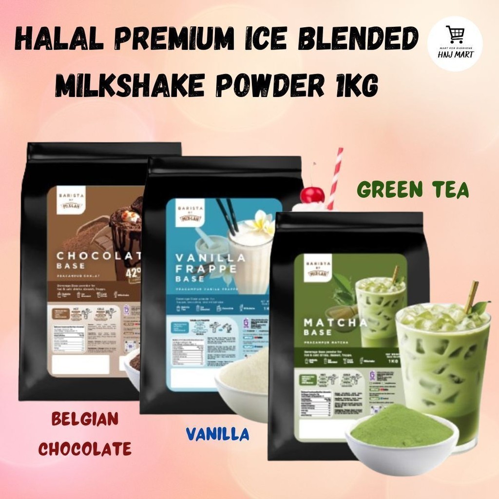 Halal Premium Ice Blended Milkshake Powder 1kg Belgian Chocolate ...