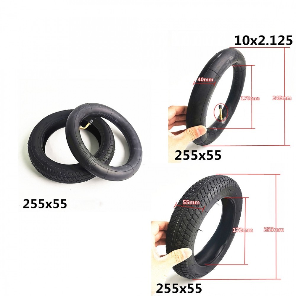 Inner Tube and Outer Tire Replacement Kit for 255x55 ThreeWheeled Baby