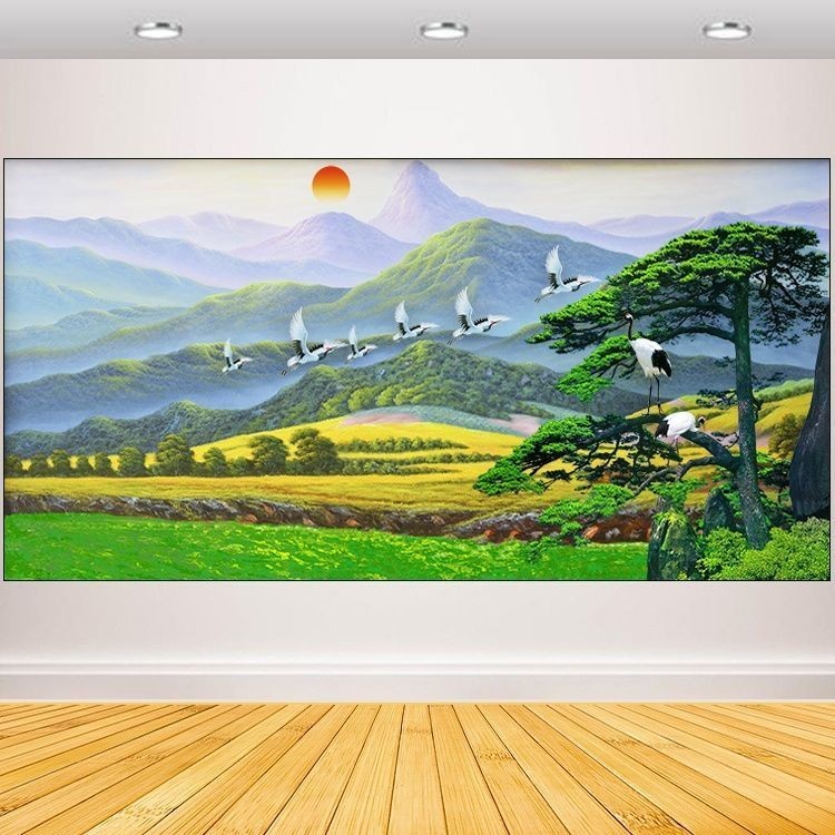 Backer Town House World Famous Paintings Giant Mountain Printing Frame ...