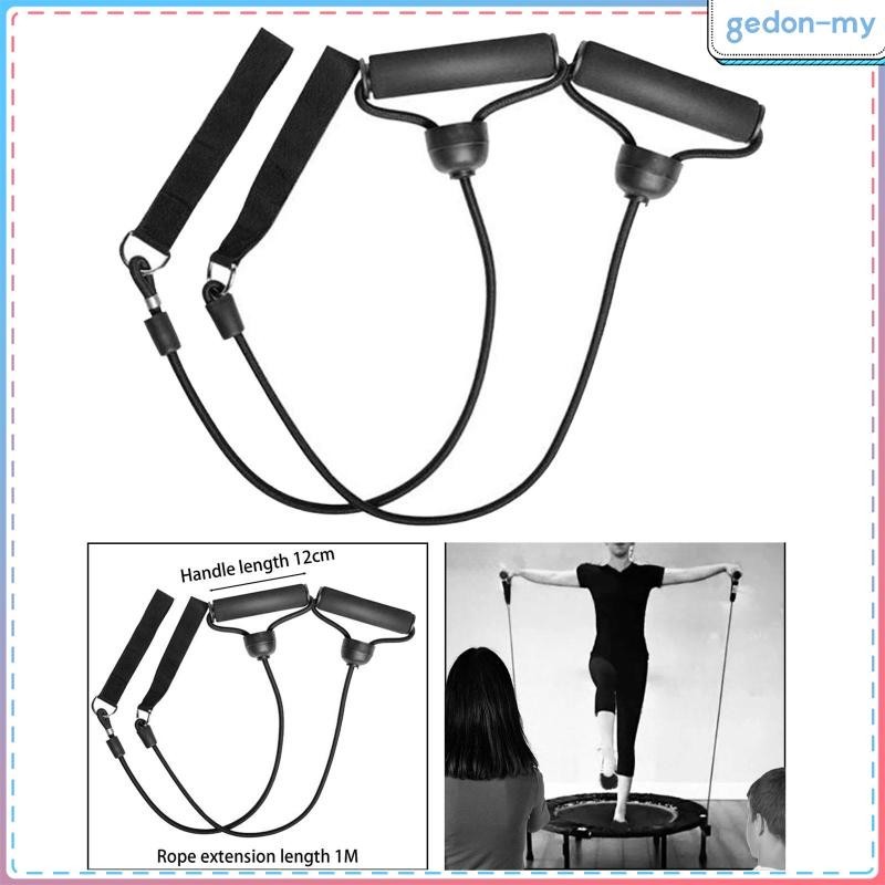 [GedonMY] 2pcs Exercise Bands with Handles Trampoline Resistance Bands Yoga Pull Rope Adult