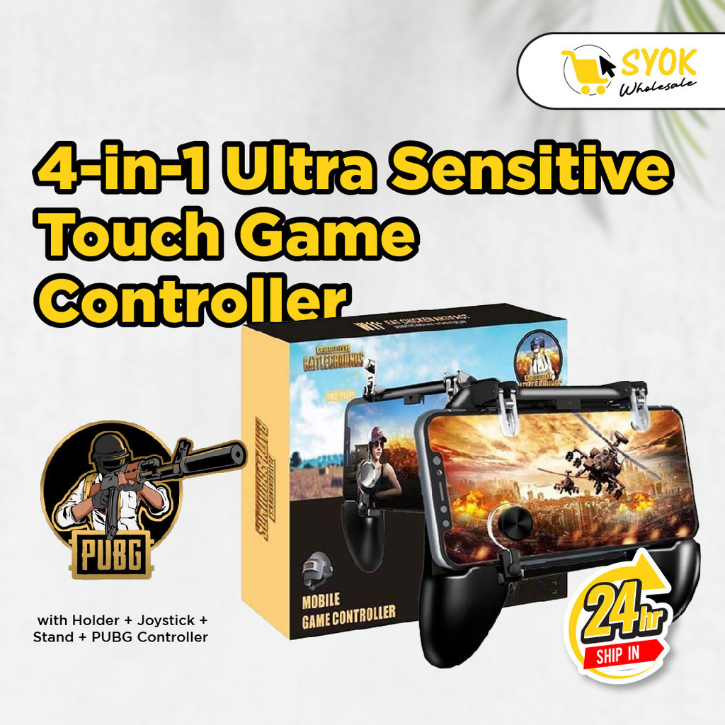4-in-1 Ultra Sensitive Touch Game Controller with Holder + Joystick ...